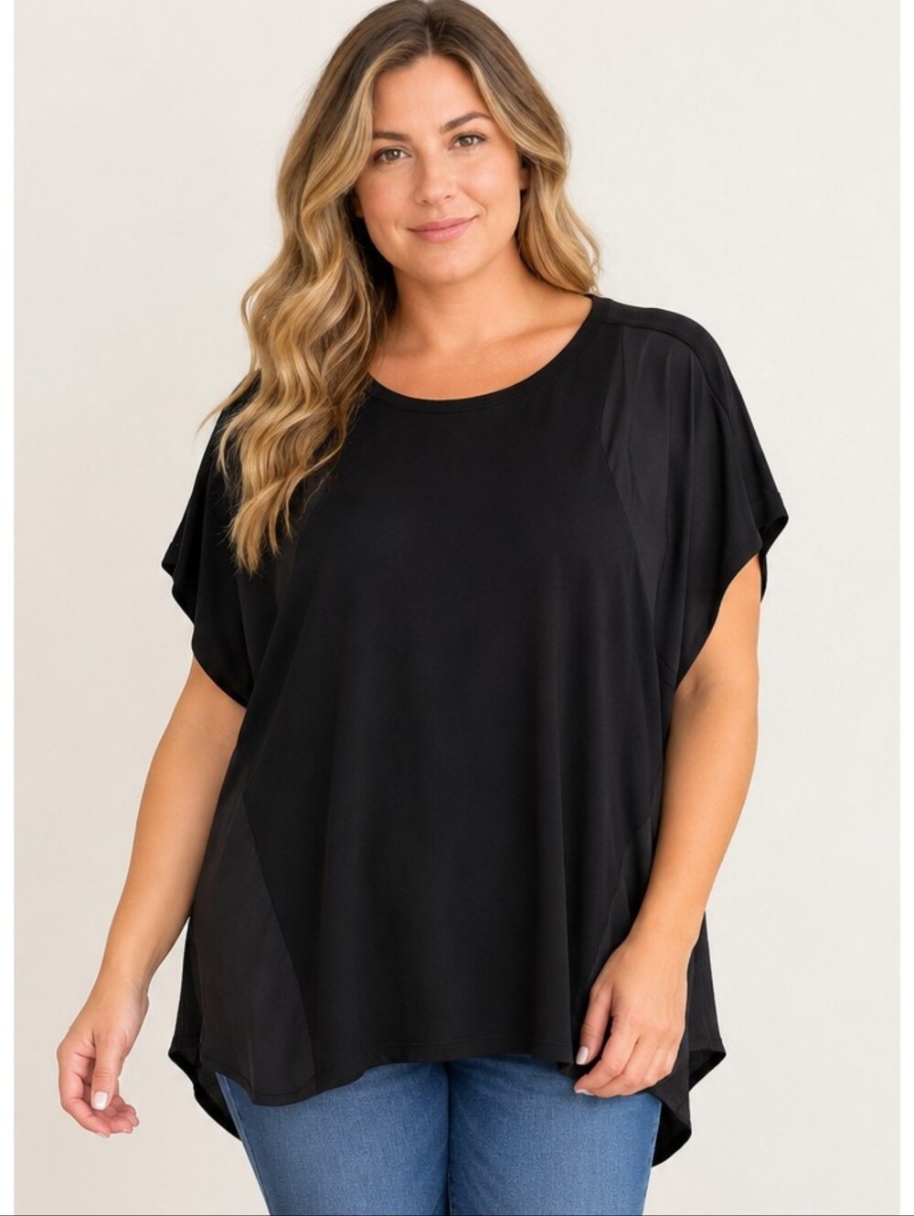 Lane Bryant Mixed media top Black Size 22/24